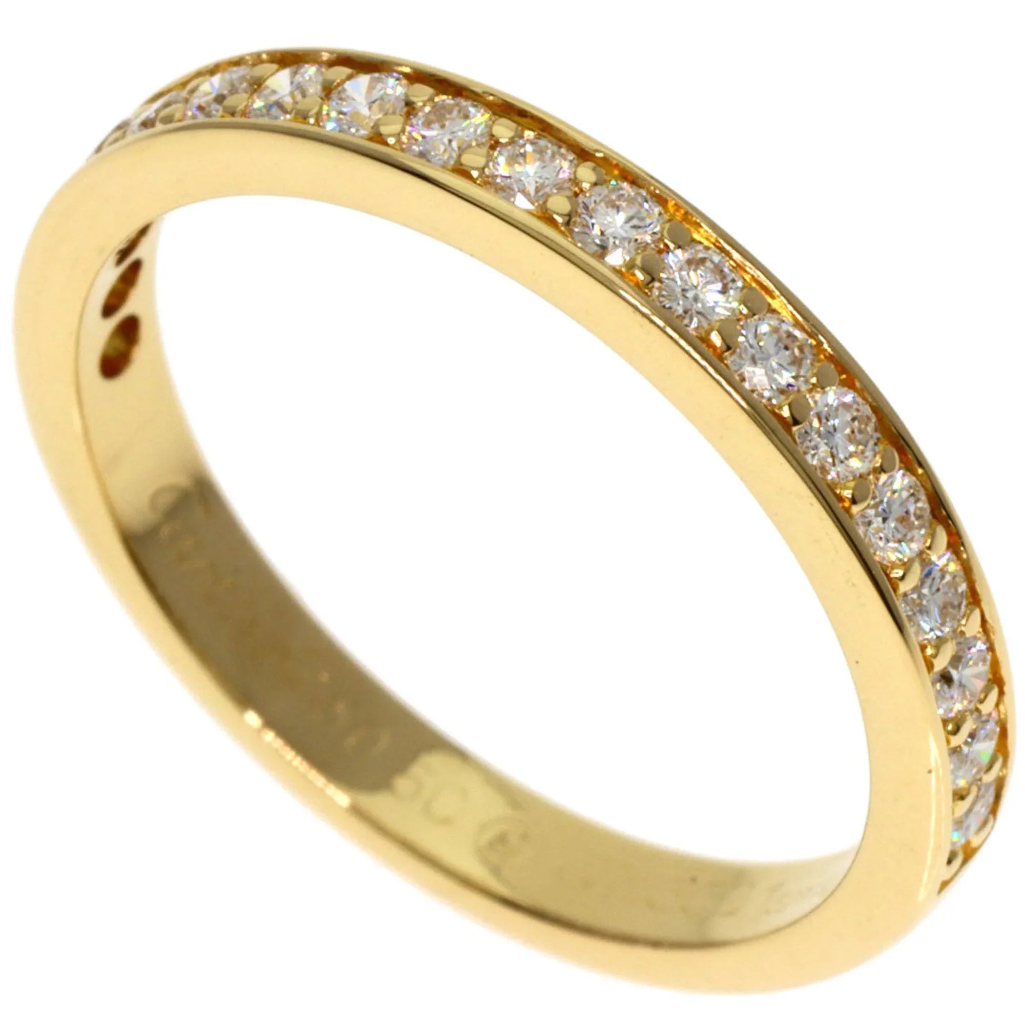 Pre-Owned Cartier Diamond Half Eternity #50 Ring K18 Pink Gold Women's CARTIER (Good)