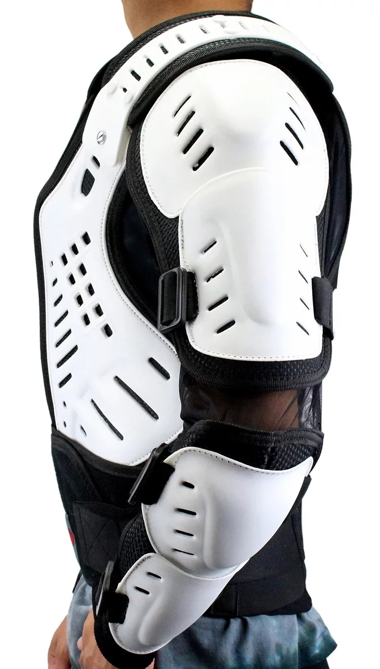 Perrini Ivory CE Approved Full Body Armor Motorcycle Jacket Sizepine Protection -4XL