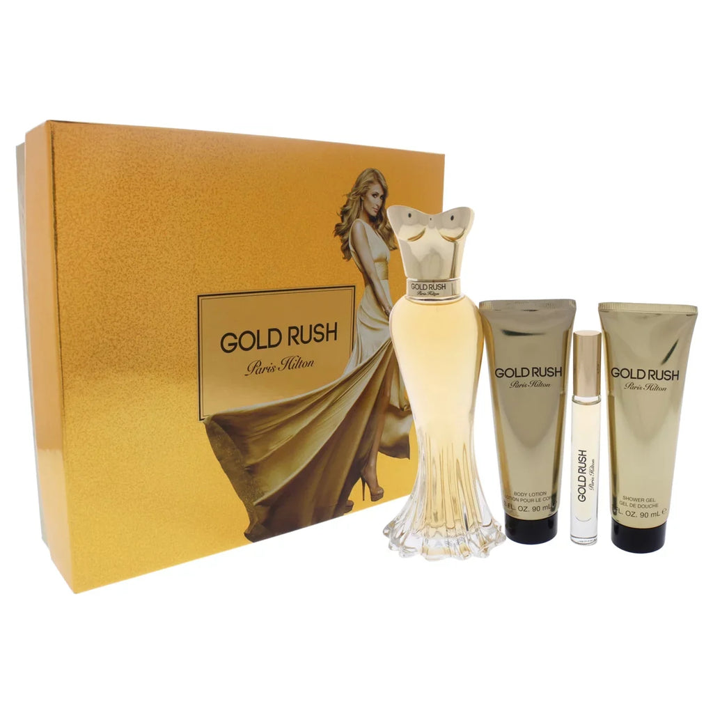 Paris Hilton Gold Rush Perfume Gift Sizeet for Women, 4 Pieces