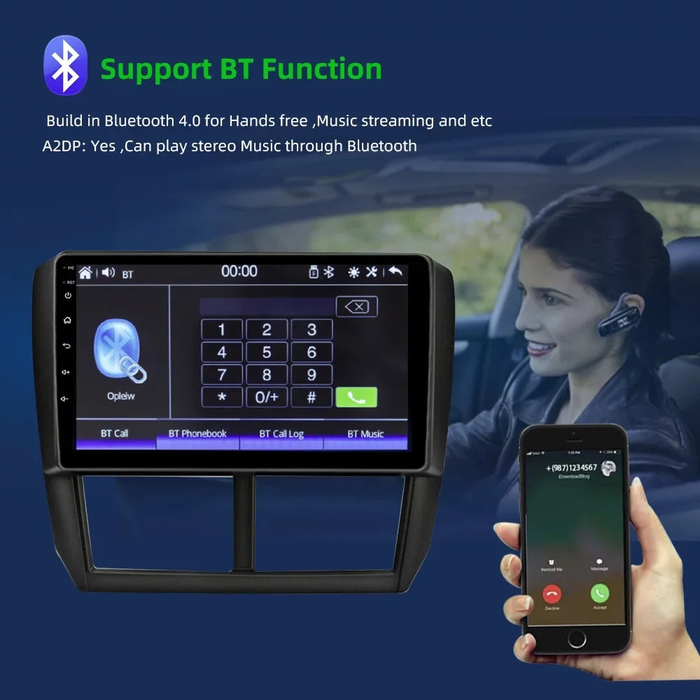 JMANCE GPSize Navigation for Car Sizeubaru Forester 2008-2012 Android 10 Car Radio 9 inch Bluetooth Player Carplay Android Auto