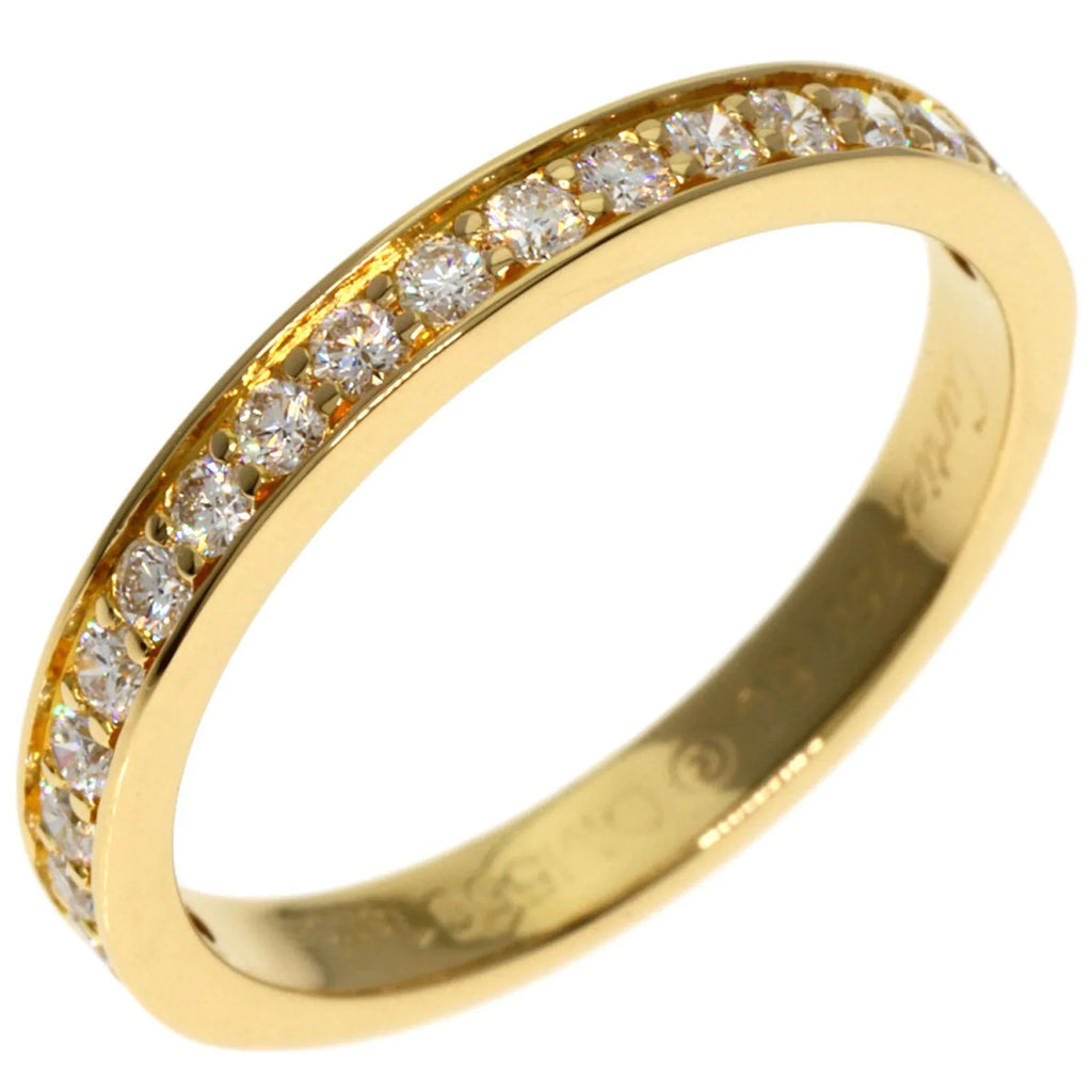 Pre-Owned Cartier Diamond Half Eternity #50 Ring K18 Pink Gold Women's CARTIER (Good)