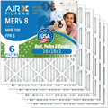16x18x1 Air Filter MERV 8 Comparable to MPR 700 & FPR 5 Electrostatic Pleated Air Conditioner Filter 6 Pack HVAC AC Premium USizeA Made 16x18x1 Furnace Filters by AIRX FILTERSize WICKED CLEAN AIR.