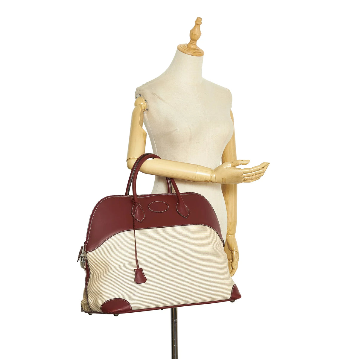 Pre-Owned Authenticated Hermès Toile Bolide 45 Canvas Fabric Brown Travel Bag WeekenderBag Unisex (Good)