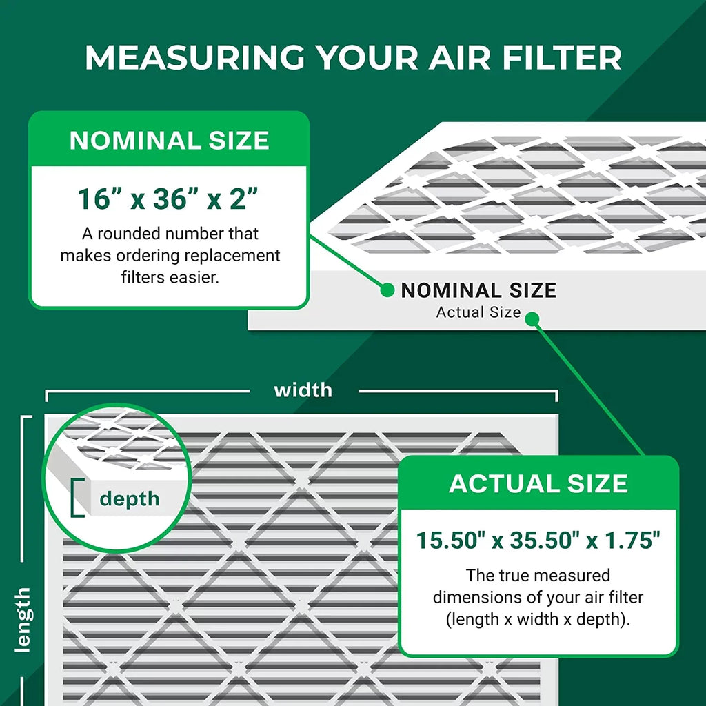 Filterbuy 16x36x2 MERV 11 Pleated HVAC AC Furnace Air Filters (4-Pack)
