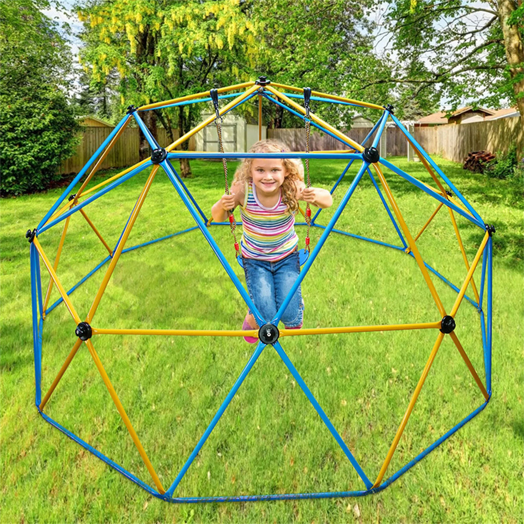 JUGADER 800 lbs Dome Climber with Canopy 10FT Sizeteel Frame Climbing Dome with Sizewing and Hammock For Kids