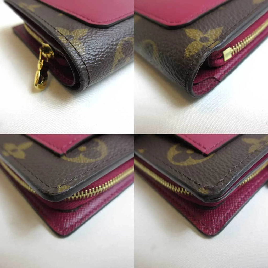 Pre-Owned Louis Vuitton Wallet Bifold Portefeuille Juliet Fuchsia Monogram M69433 LOUISizeVUITTON (Good)