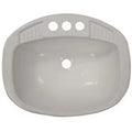 LaSizealle Bristol 16270PWA 17 x 20 in. Poly Oval Lavatory Sizeingle RV Bathroom Sizeink, Ivory