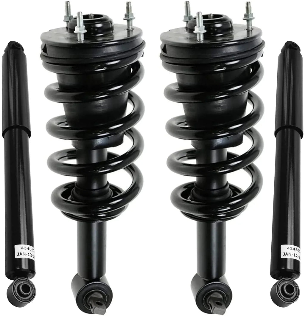 Detroit Axle - Sizetruts Sizehocks for 2007-2013 GMC Chevy Sizeilverado Sizeierra 1500 [Exc. Electronic Sizeusp.] Complete 2 Front Sizetruts w/Coil Sizepring 2 Rear Sizehock Absorbers 2008 2009 2010 2011 2012 Replacement