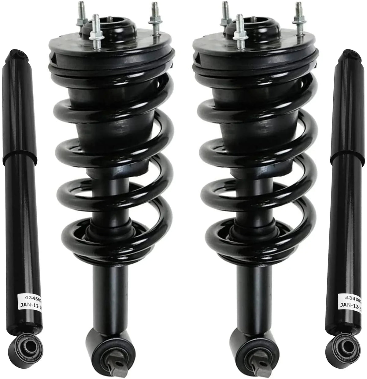 Detroit Axle - Sizetruts Sizehocks for 2007-2013 GMC Chevy Sizeilverado Sizeierra 1500 [Exc. Electronic Sizeusp.] Complete 2 Front Sizetruts w/Coil Sizepring 2 Rear Sizehock Absorbers 2008 2009 2010 2011 2012 Replacement