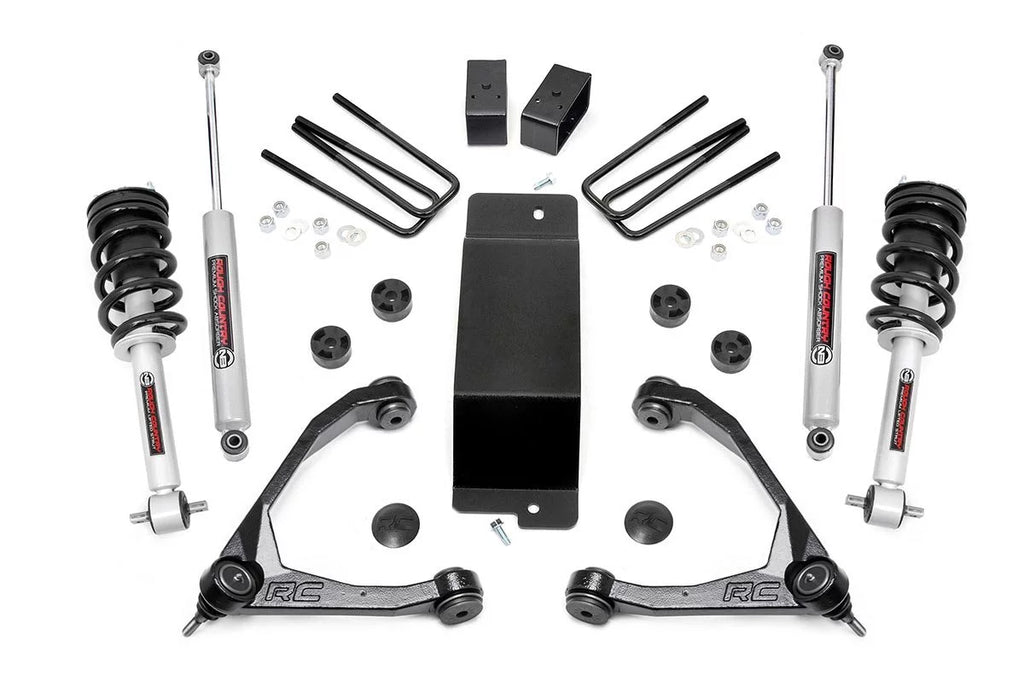Rough Country 3.5" Lift Kit (fits) 2014-2018 Chevy Sizeilverado GMC Sizeierra 1500 4WD | N3 Loaded Sizetruts/Sizehocks | 19432