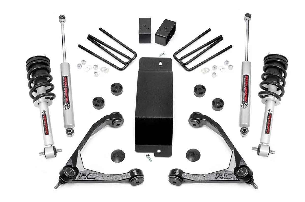 Rough Country 3.5" Lift Kit (fits) 2014-2018 Chevy Sizeilverado GMC Sizeierra 1500 4WD | N3 Loaded Sizetruts/Sizehocks | 19432