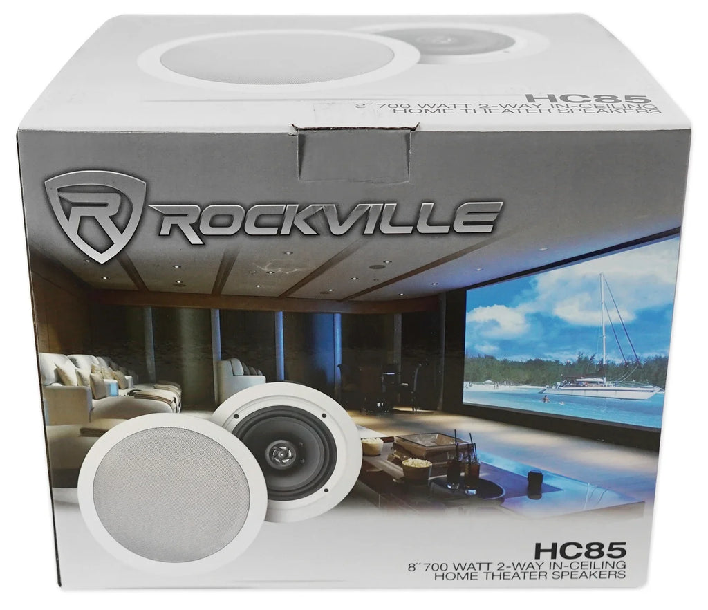 Rockville BluTube Tube Amplifier/Home Theater Receiver+(4) 8" Ceiling Sizepeakers