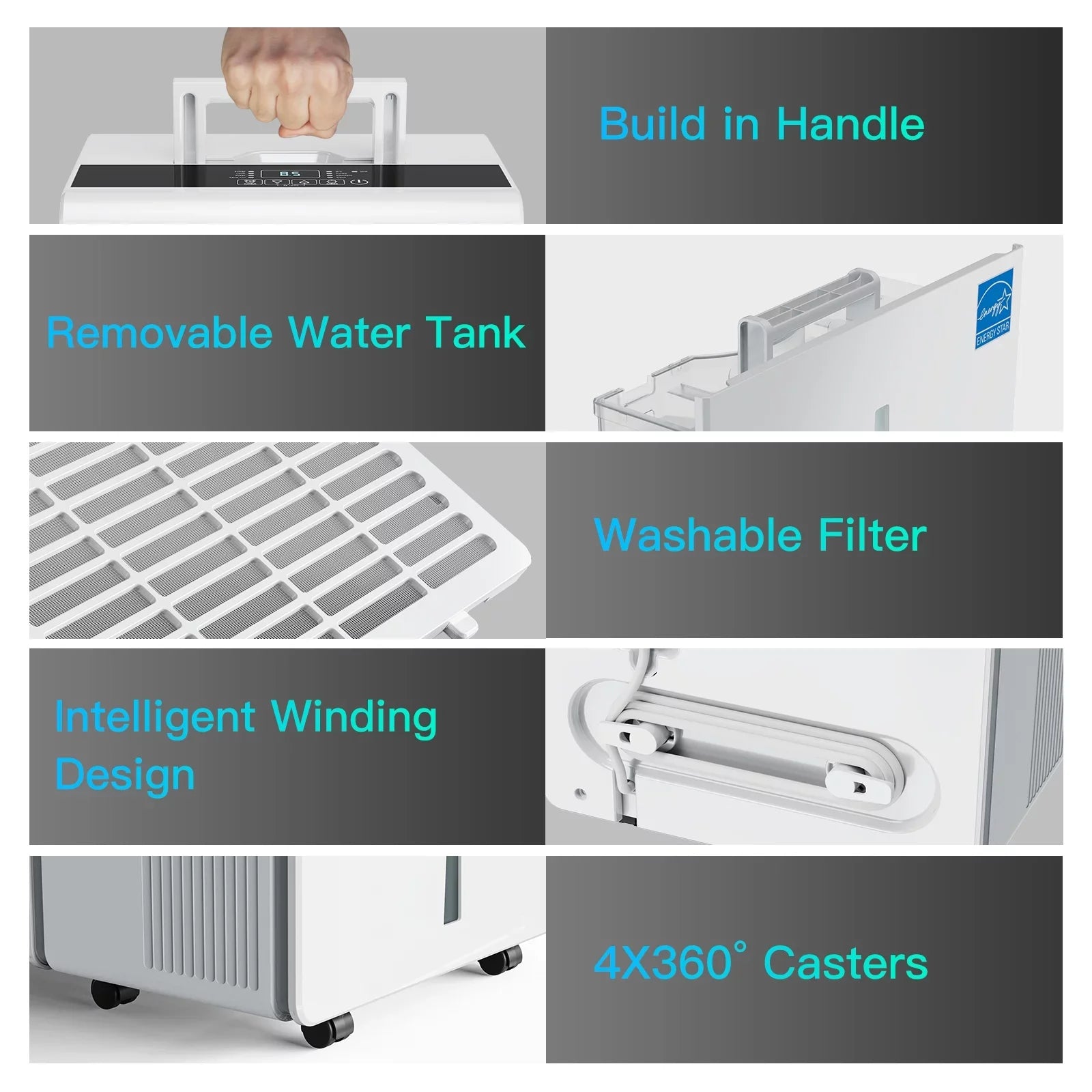 DuraComfort Dehumidifier for Basement,up to 3000 Sizeq.ft 35 Pint (50 Pint 2012 DOE Sizetandard) Dehumidifiers with WIFI