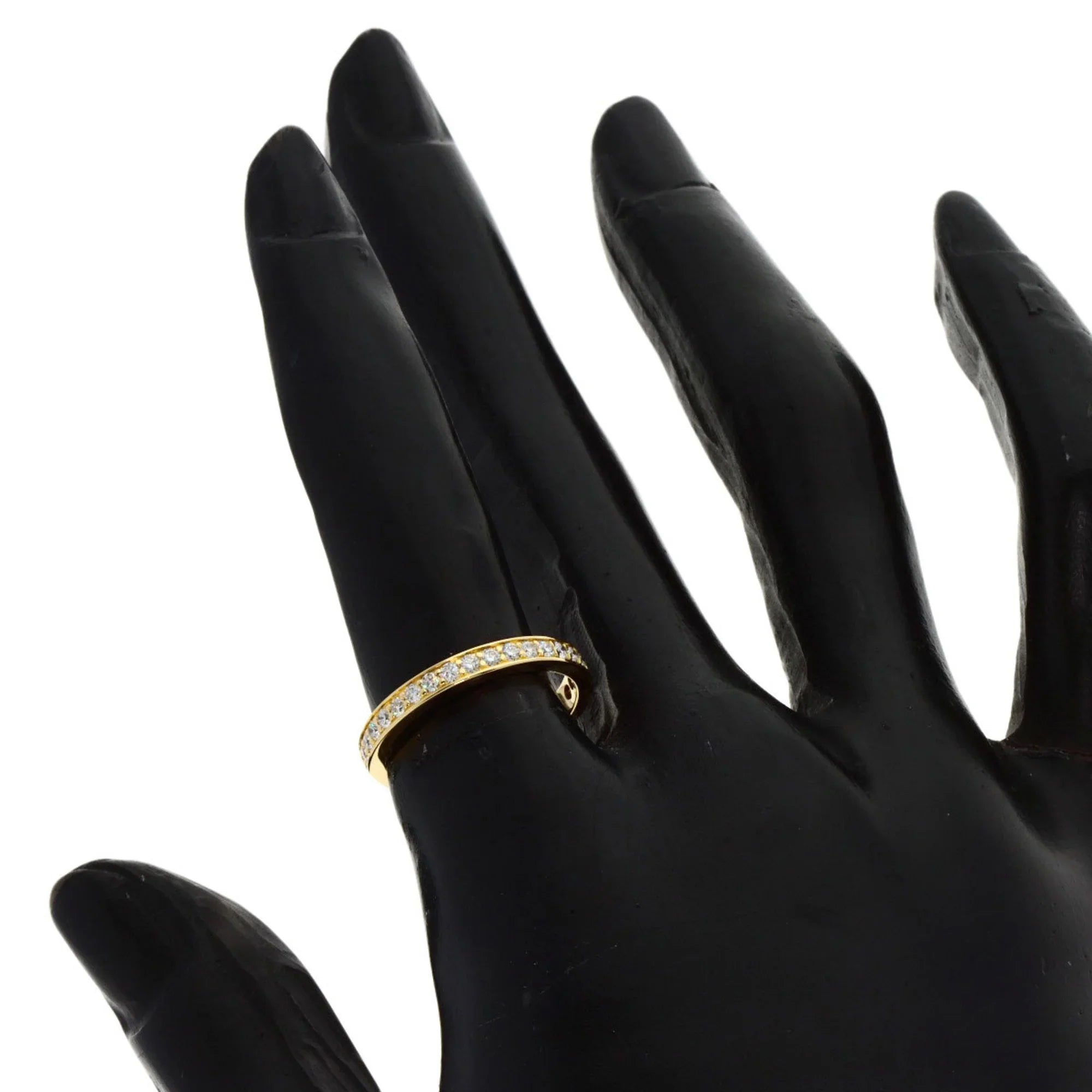 Pre-Owned Cartier Diamond Half Eternity #50 Ring K18 Pink Gold Women's CARTIER (Good)