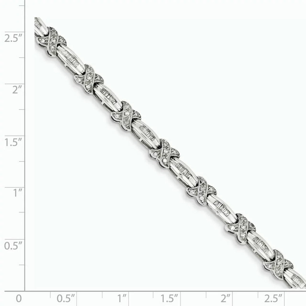 14k Ivory Gold Diamond X Bracelet. Carat Wt- 0.98ct