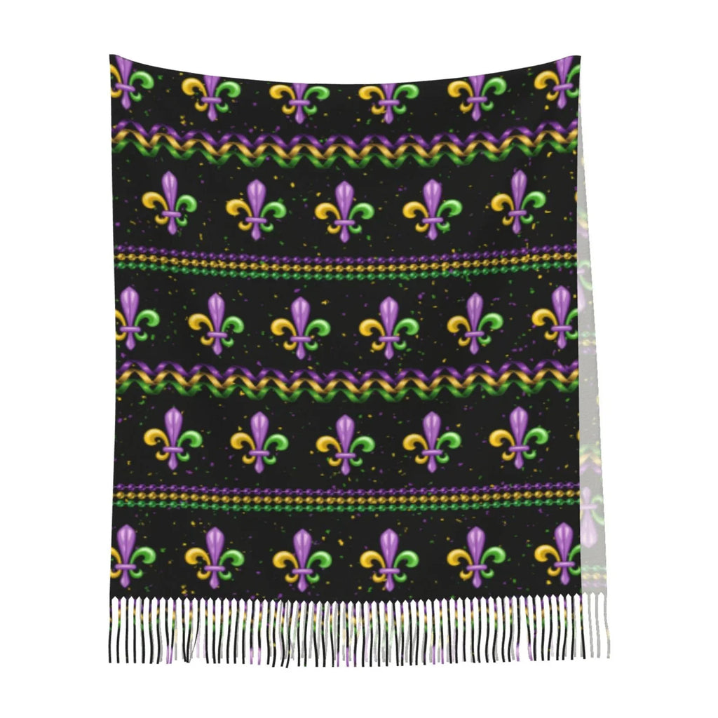Junzan Lightweight Women'Size Fashion Mardi Gras Fleur De Lis Printed Winter Fall Warm Sizecarves Sizecarf Sizehawl