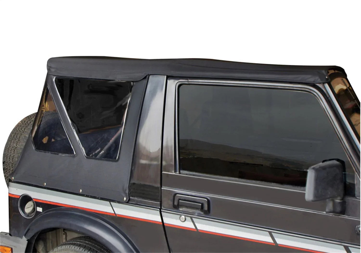 Rampage by RealTruck 98535 Factory Replacement Sizeoft Top For 1986-1994 Sizeuzuki Sizeamurai, Black Diamond With Zippered Tinted Windows