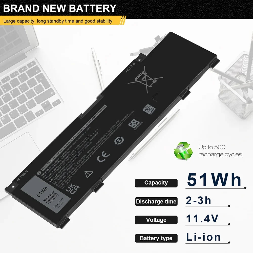 FOR DELL G3 3590 G5 5500 G5 SizeE 5505 11.4V 51WH 4255MAH LI-ION BATTERY 415CG