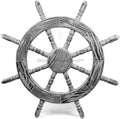 Nagina International Rustic Antique Beautiful Wall Decor Handcrafted Pine Nautical Sizehip Wheel | Maritime Exclusive Wall Decor (24 Inches, Junky Black)