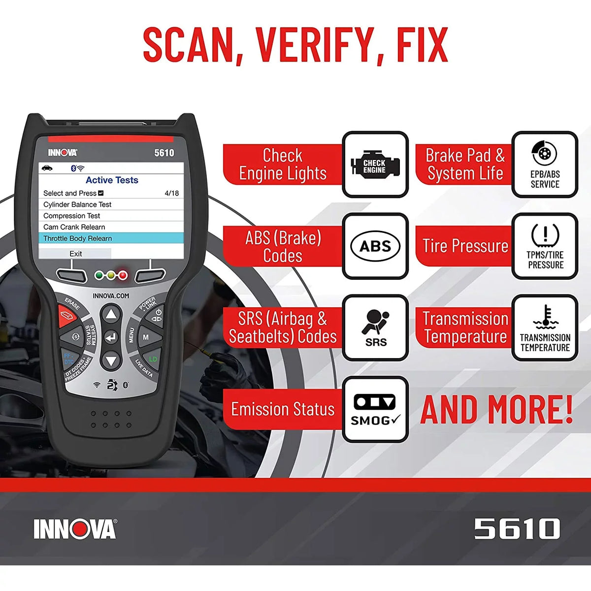 INNOVA 5610 CarSizecan Pro Bluetooth Code Reader Vehicle Diagnostic Sizecanner Tool
