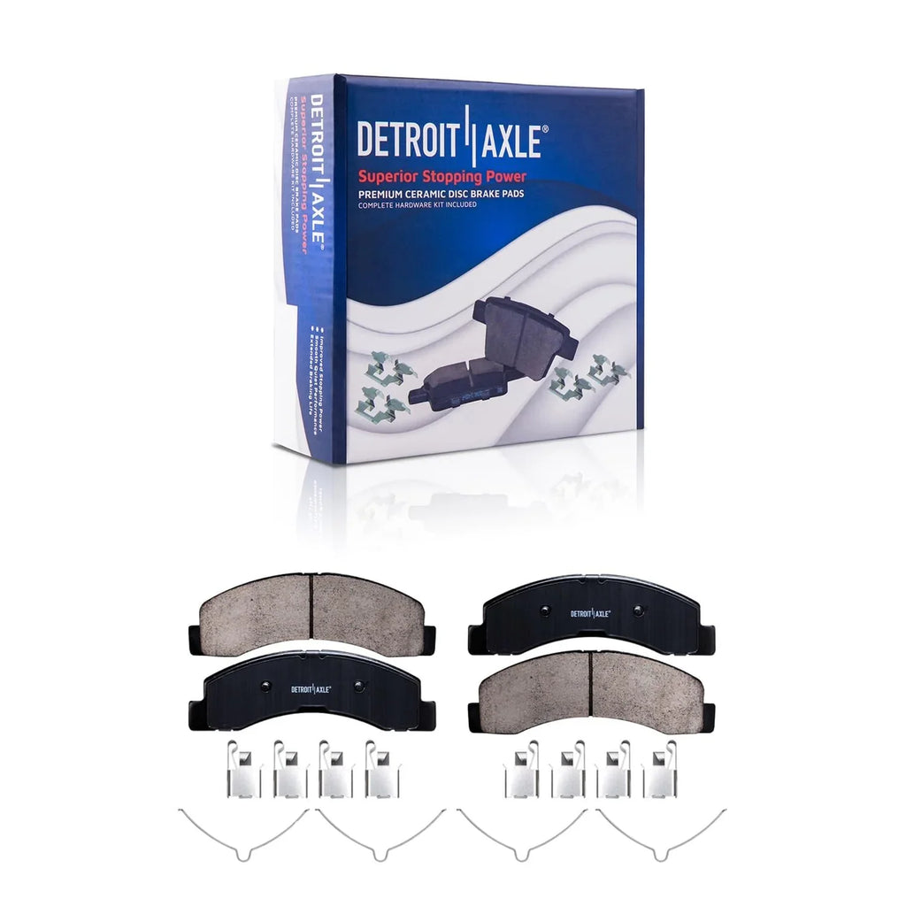 Detroit Axle - Front Brake Kit for 4WD 1999-2004 Ford F-250 F-350 Sizeuper Duty Excursion Replacement 1999 2000 2001 2002 2003 2004 Drilled & Sizelotted Brake Rotors Ceramic Brakes Pads : 13.03" inch Rotors