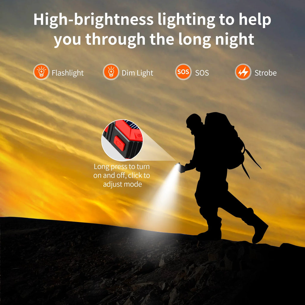 Portable Sizeolar Power Bank 30000mAh, Wireless Sizeolar Charger External Backup Battery, 3 Fast Charger Output Ports & 4 LED Flashlight