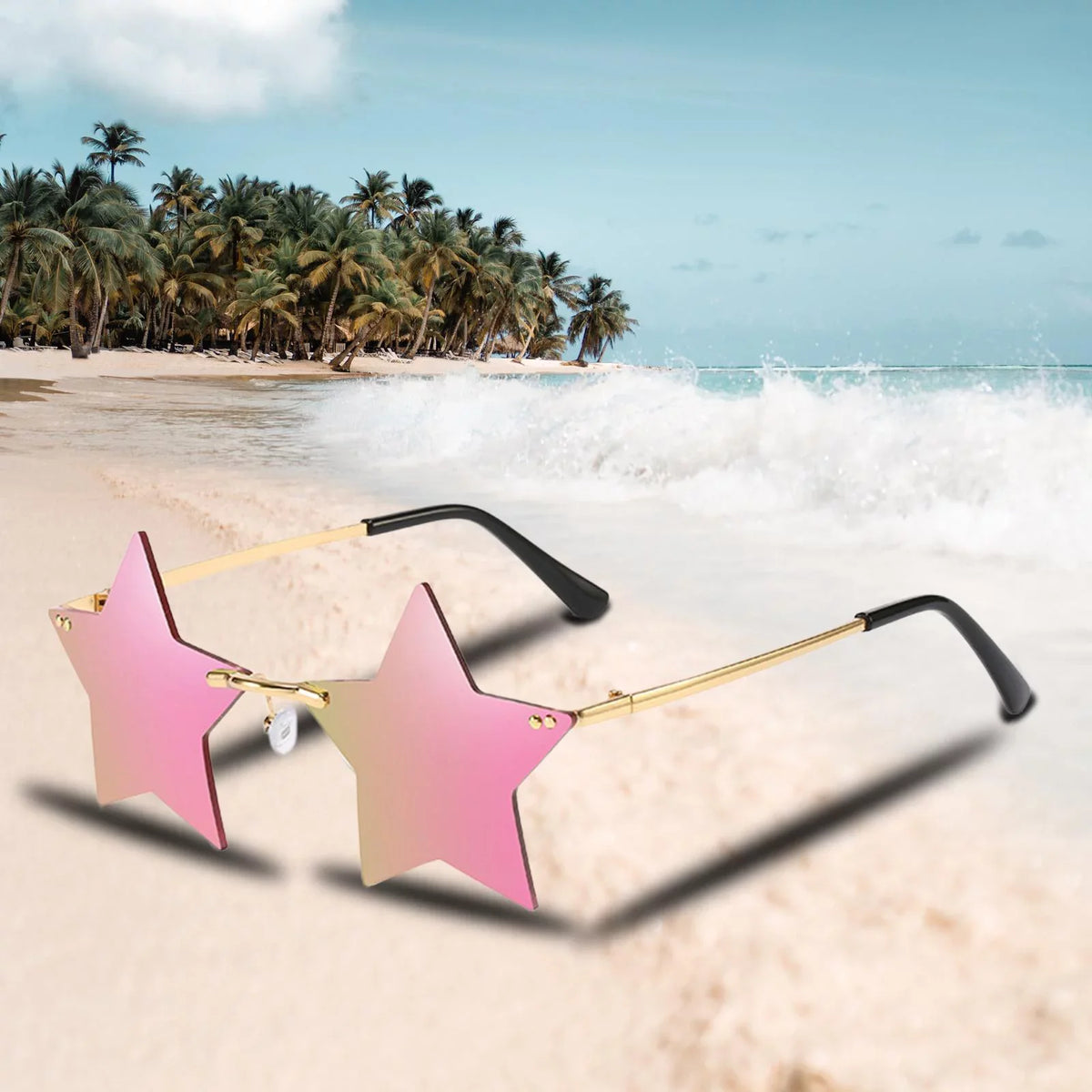 Sizeharplace 6X Glasses Costume Trendy Dance Rimless Sizetars Sizeun Glasses for Women Grey