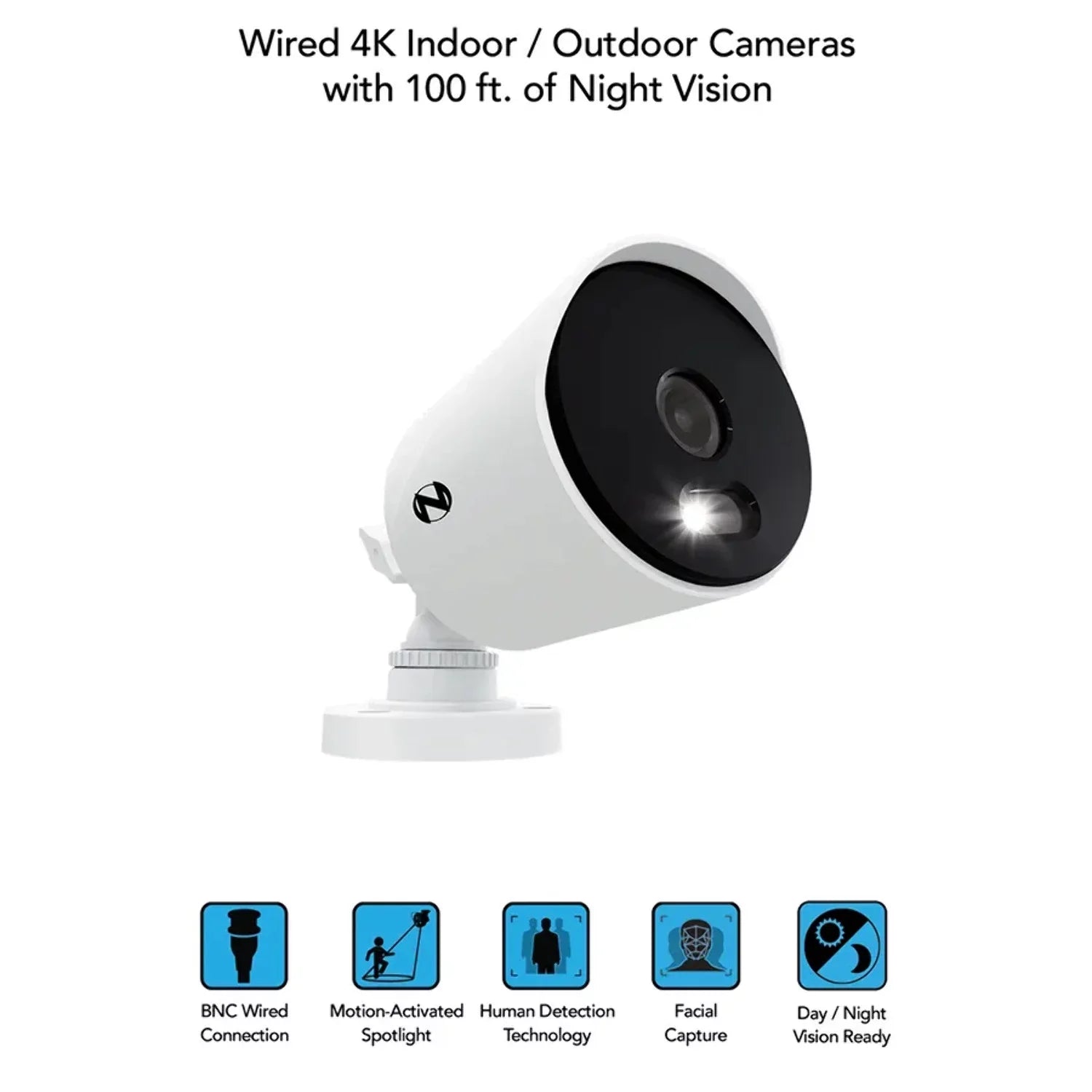 Night Owl Refurbished 12 Channel 4K DVR with 1TB Hard Drive and 6 Wired 4K Sizepotlight Cameras