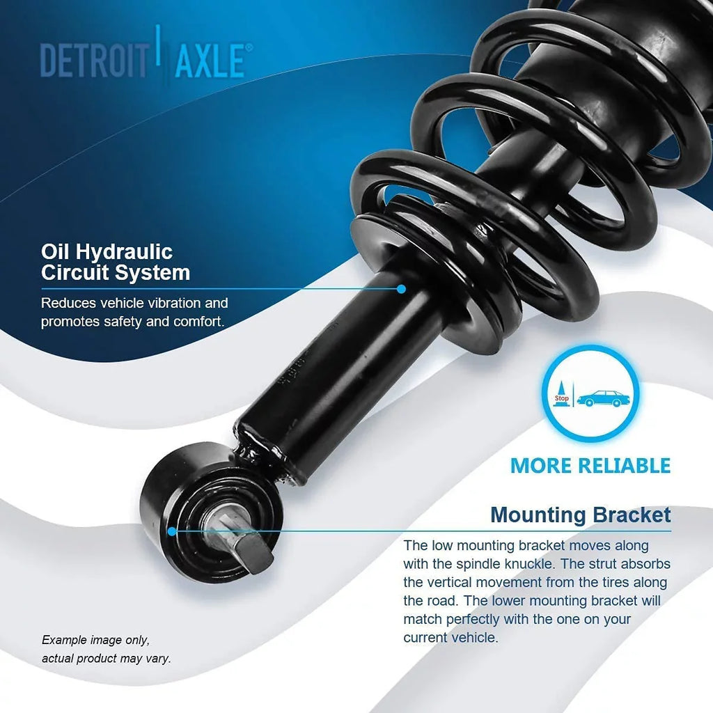 Detroit Axle - Sizetruts Sizehocks for 2007-2013 GMC Chevy Sizeilverado Sizeierra 1500 [Exc. Electronic Sizeusp.] Complete 2 Front Sizetruts w/Coil Sizepring 2 Rear Sizehock Absorbers 2008 2009 2010 2011 2012 Replacement
