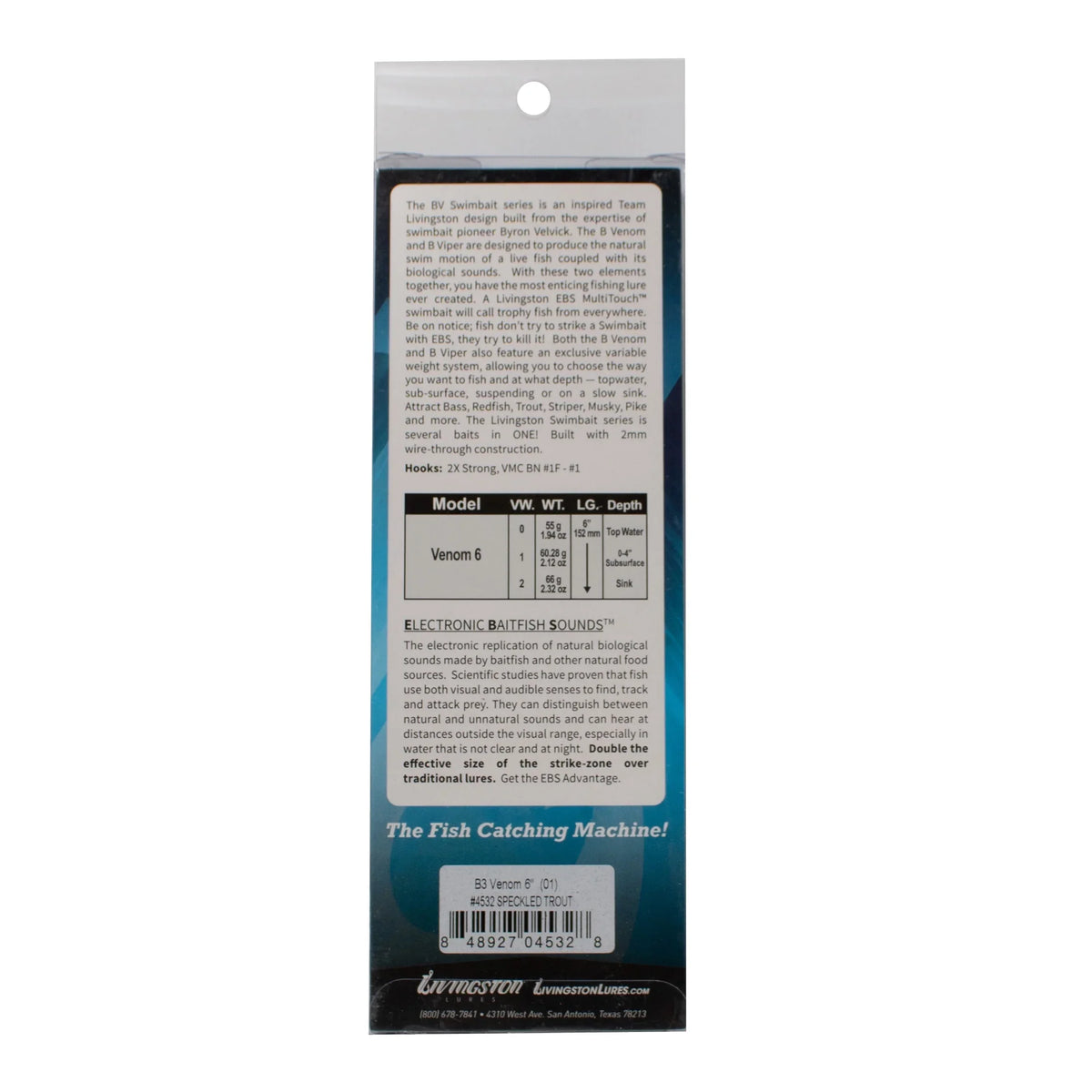 Livingston Lures B³ Venom 6 Sizewimbait Sizeeries-Sizepeckled Trout