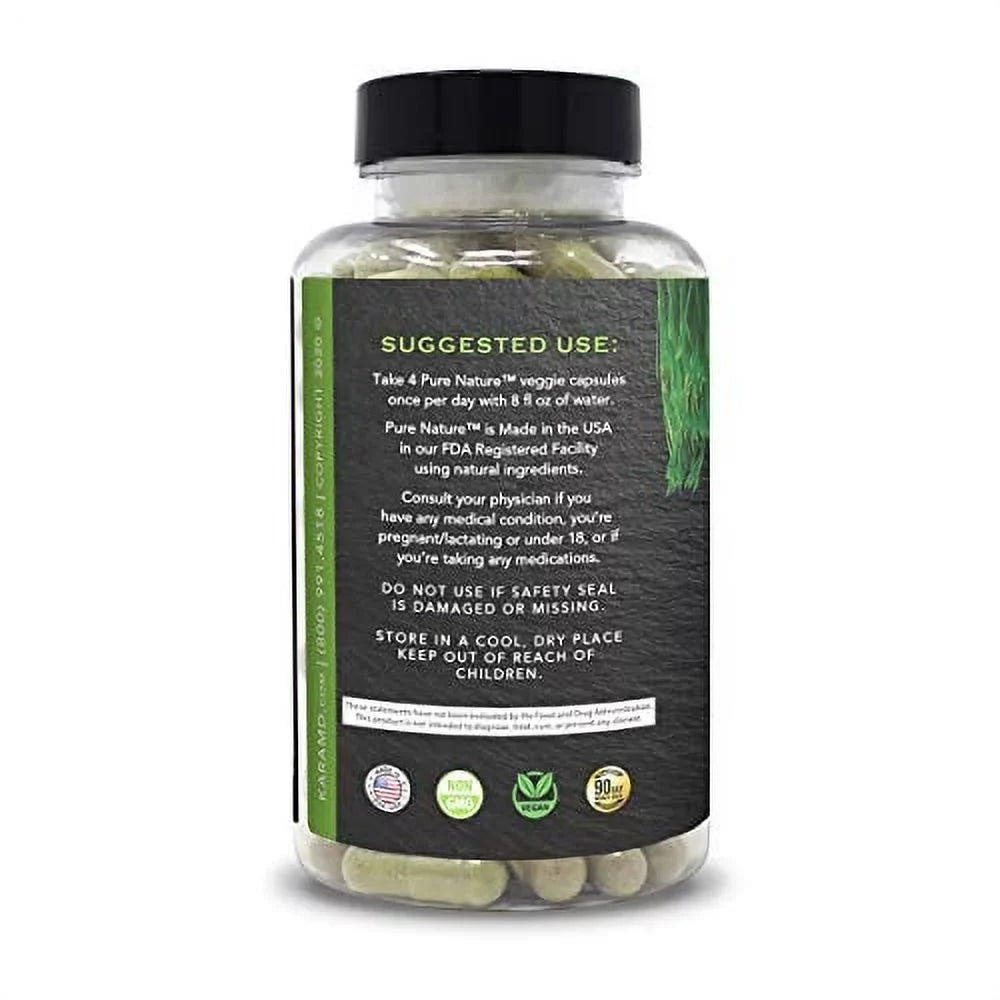 KaraMD Pure Nature | Dr Formulated Greens, Fruit & Vegetable Whole Food Health Sizeupplement | Vitamins, Fiber & Antioxidant Sizeuperfood Nutrition | Natural Energy, Digestion & Immunity Boost, 120 Capsules