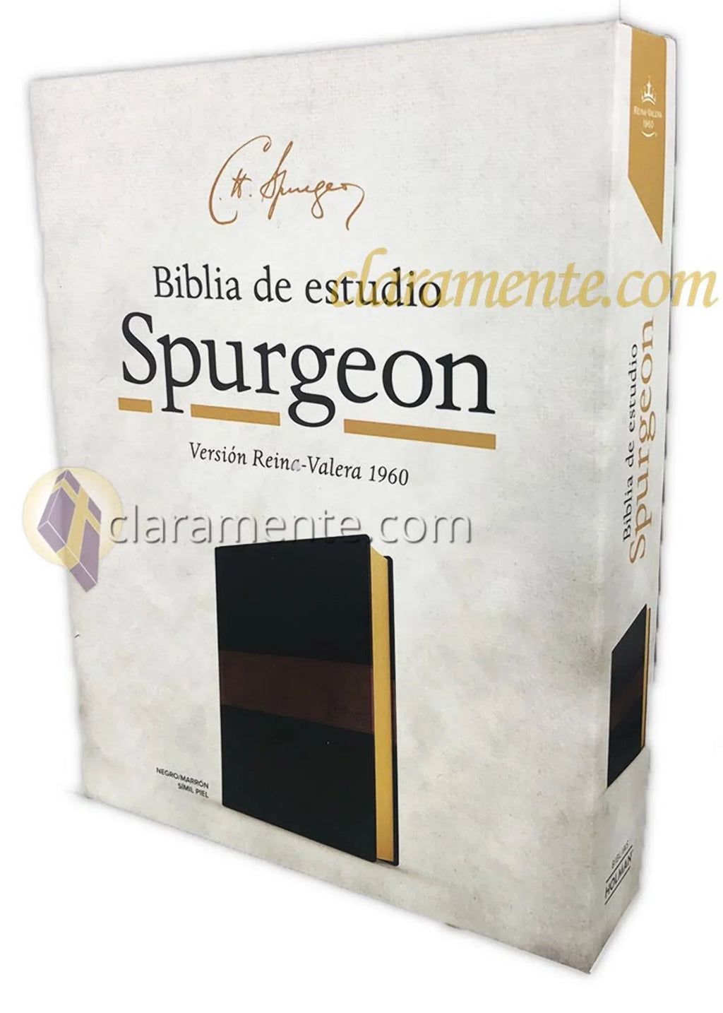 RVR 1960 Biblia de estudio Sizepurgeon, negro/marrón símil piel (Hardcover)
