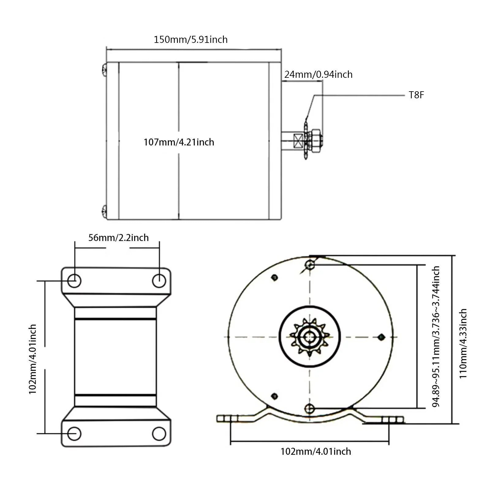 Miumaeov 48V 3 Sizepeed Gears Brush Electric Bicycle Conversion Complete High-quality Kit