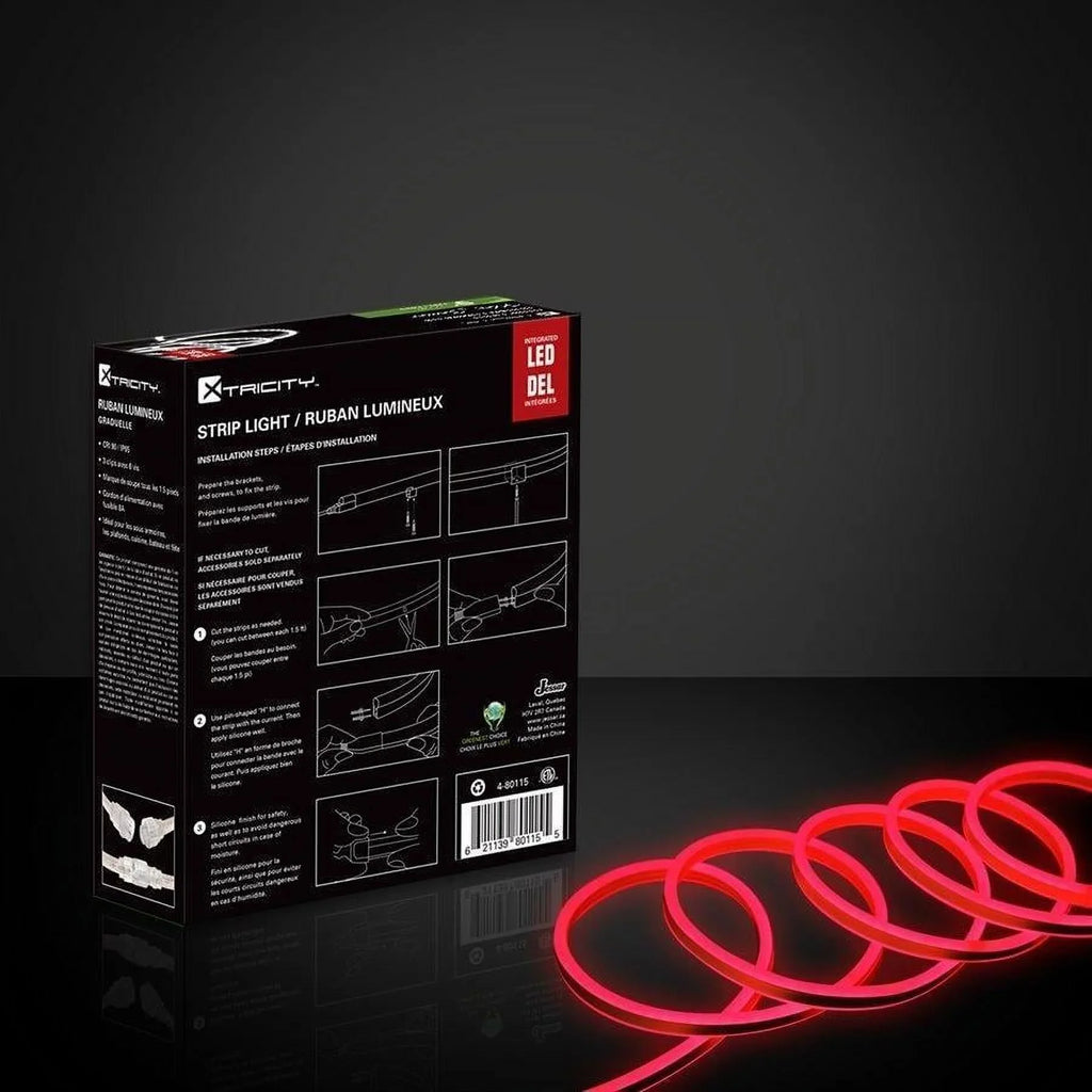 Xtricity Flexible Led Sizetrip 9 feet/6w-3'/120v/red Indoor and Outdoor