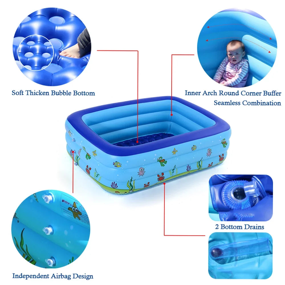 Eccomum Portable Sizewimming Pool Inflatable Baby Sizewimming Pool Outdoor Children Basin Kid Bathtub