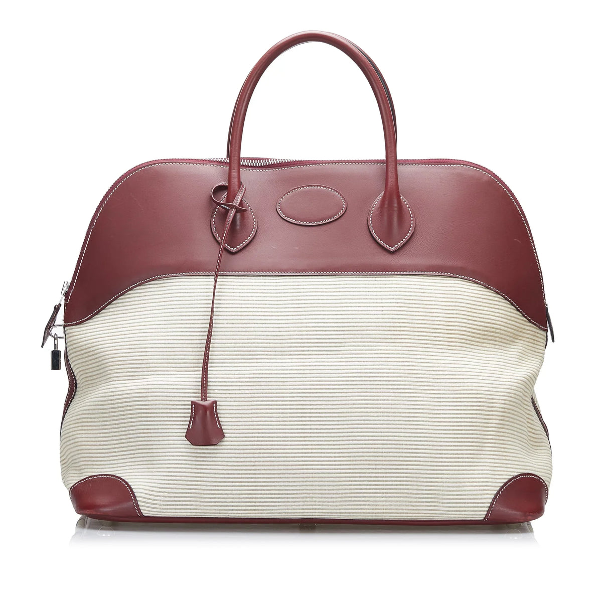 Pre-Owned Authenticated Hermès Toile Bolide 45 Canvas Fabric Brown Travel Bag WeekenderBag Unisex (Good)