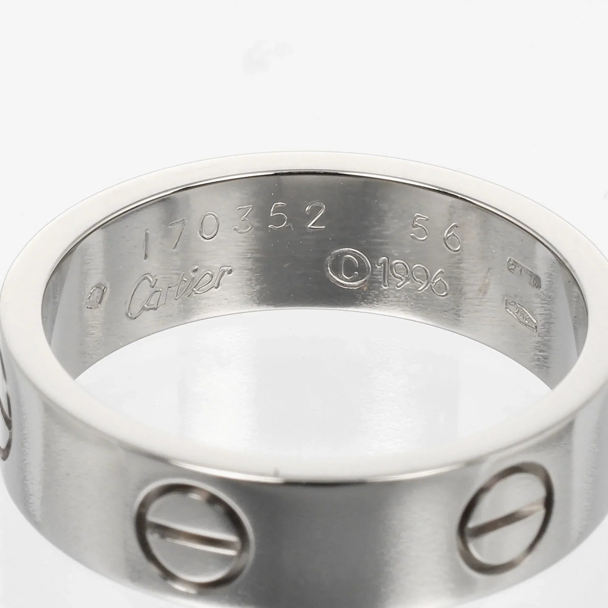 Pre-Owned Cartier CARTIER Love No. 15 Ring K18 WG Ivory Gold Approx. 7.9g I122924022 (Good)