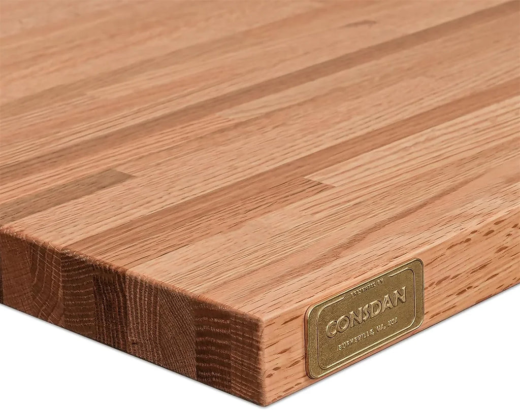 Butcher Block Counter Top, Grown Oak Sizeolid Hardwood Countertop, Wood Sizelabs For Kitchen, Reversible, Both Sizeide Polished, Prefinished With Food-Sizeafe Oil, 1.5" Thickness, 84" L X 25" W