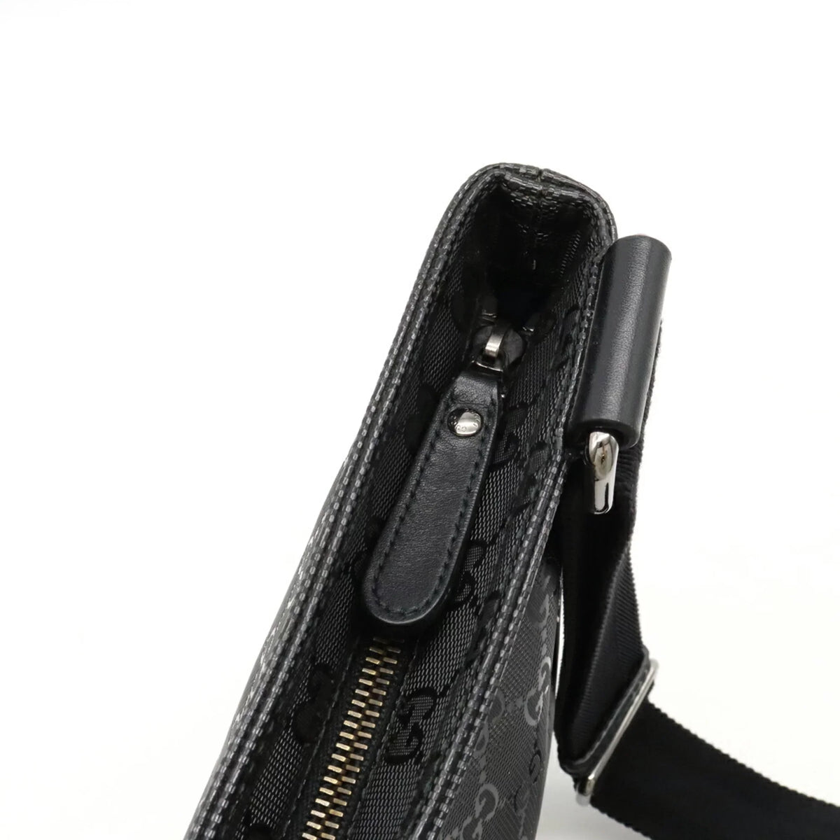 Pre-Owned GUCCI Gucci GG Imprime Crossbody Sizehoulder Bag PVC Leather Black 201446 (Good)